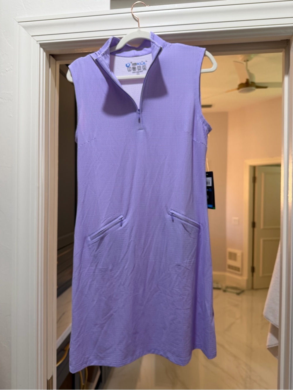 IBKUL Sleeveless Lilac Midi Dress with Zip Neck - Picture 2 of 4